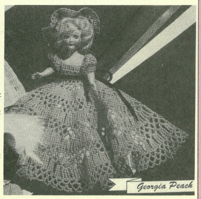Miss Georgia Peach Doll Dress Crochet Pattern INSTRUCTIONS magazine pages