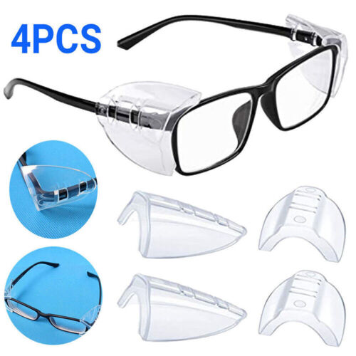 2/4 Stck. Durchsichtige Brille Seitenschilde Schutz Universal Flexible Brille - Bild 1 von 11
