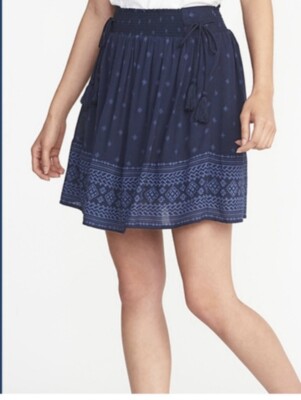 OLD NAVY Skirt Womens Size Small Pull On Mini Midi Elastic Waist Casual Y2K 90s