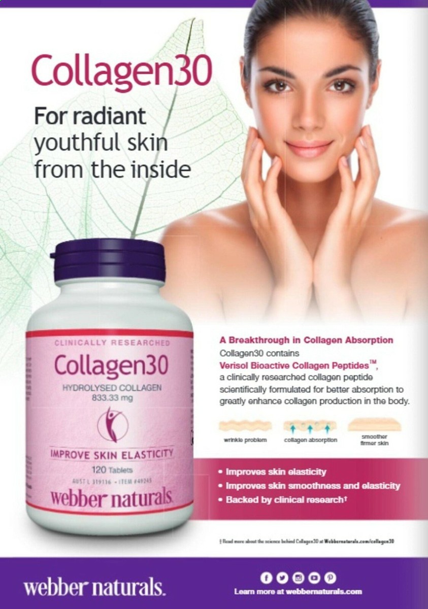 webber naturals glutathione Webber Natural Hydrolysed Collagen30 120 Tablets 833mg Improve Skin  Elasticity