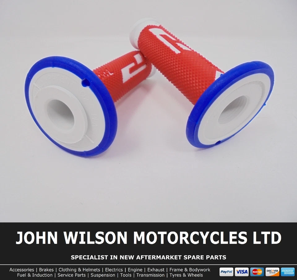 Honda CR 250 R 1981 - 2007 Red White Blue Progrip Handle Bar MX Grips - Изображение 2 из 3