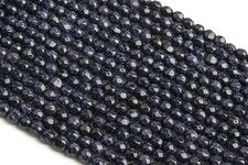 3-4MM Night Sky Blue Goldstone Beads Faceted Round Loose Beads