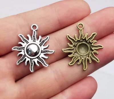Sun Charms Pendants DIY Necklace Keychain Jewelry Accessories Making  20Pcs/Lot
