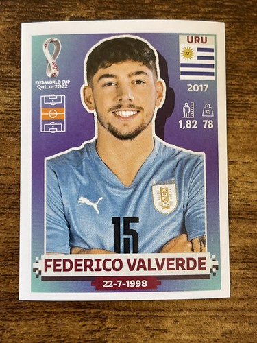 2022 Fifa World Cup Panini Sticker Qatar FEDERICO VALVERDE Uruguay ...