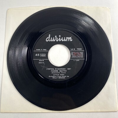 Little Tony Cuore Matto Gente Che Me Parla taly 7'' 45 Durium Vinyl Record Single