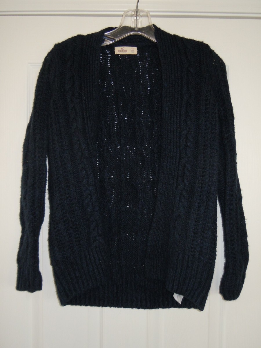HOLLISTER Women's SWEATER Cardigan sz XS cable knit long