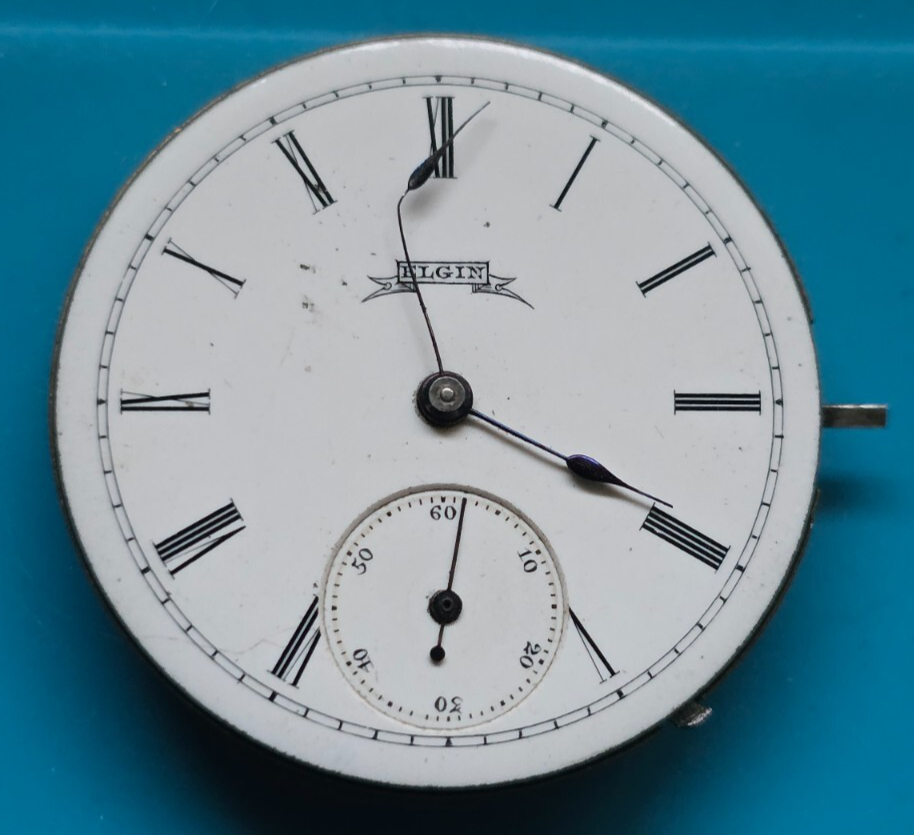 Vintage Elgin Grade 94 7-Jewel Pocket Watch Movement 6 Sizes Good Balance Sticky Train