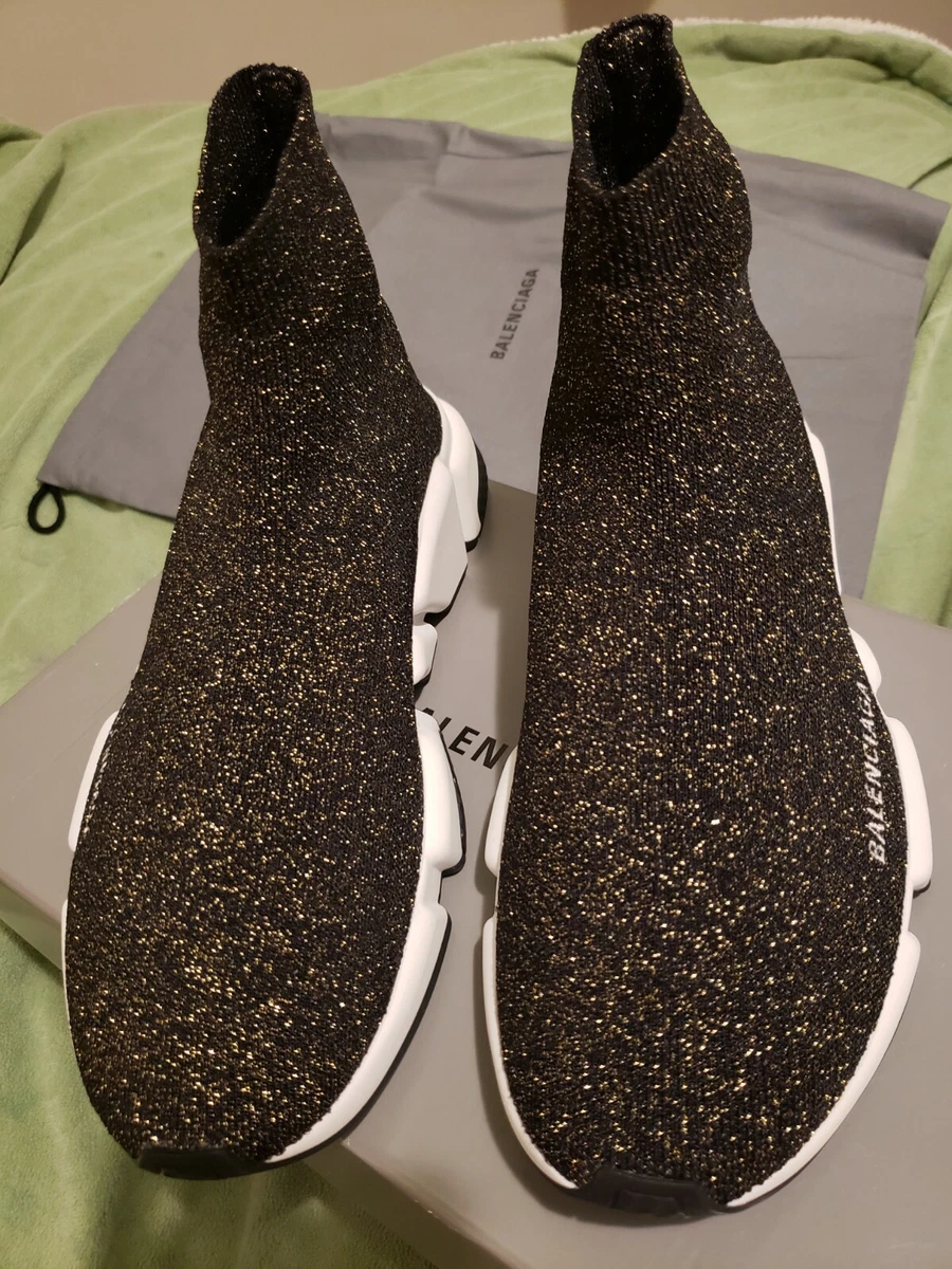 Balenciaga speed cheap knit gold