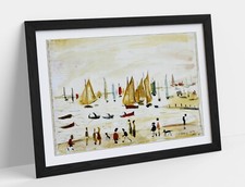 LS LOWRY, YACHTS- FRAMED WALL ARTWORK PICTURE POSTER PRINT