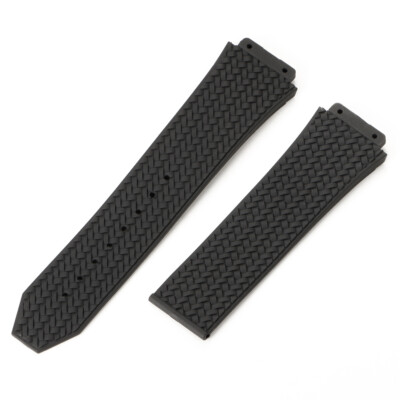 19mm Silicone Rubber Black Watch Strap Band Fits For Hublot Big Bang Tires Style