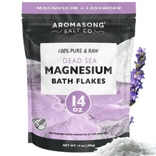 Aromasong RAW Magnesium Bath Flakes with 100 14 Ounce Pack of 1 , White