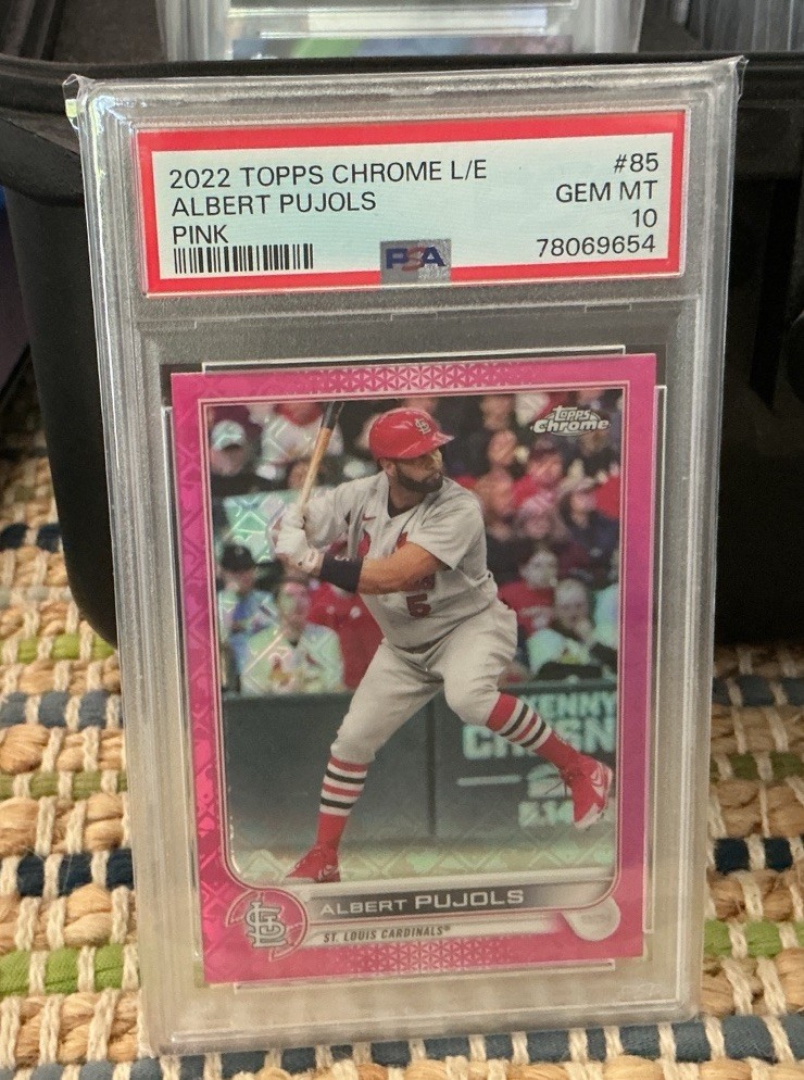 2022 Topps Chrome L/E Albert Pujols Pink Refractor #/199 PSA 10