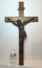 02L20 Importante Grande Antico Crocifisso Altare Cappella Eglise Ecole Regola C.