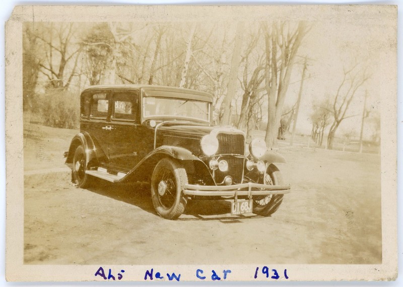 Vintage Snapshot Photo Al's New Car Shiny Sparkly 1931 Dodge Sedan Massachusetts