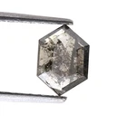salt and pepper color natural diamond loose hexagon cut 0.48ct