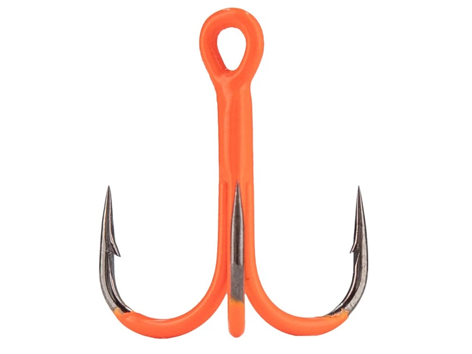 NEUF 2026 Mikado Jaws UV Orange 6pc Hameçons triples Barbed - Photo 1/1