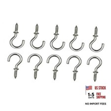 Pcs 304 Stainless Steel Screw Ceiling Hooks 5/8 Inch Small Cup Hook Screw 50