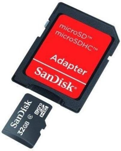 SanDisk 32GB Class 4 MicroSD with microSDHC-SD Adapter, Black - Picture 2 of 6