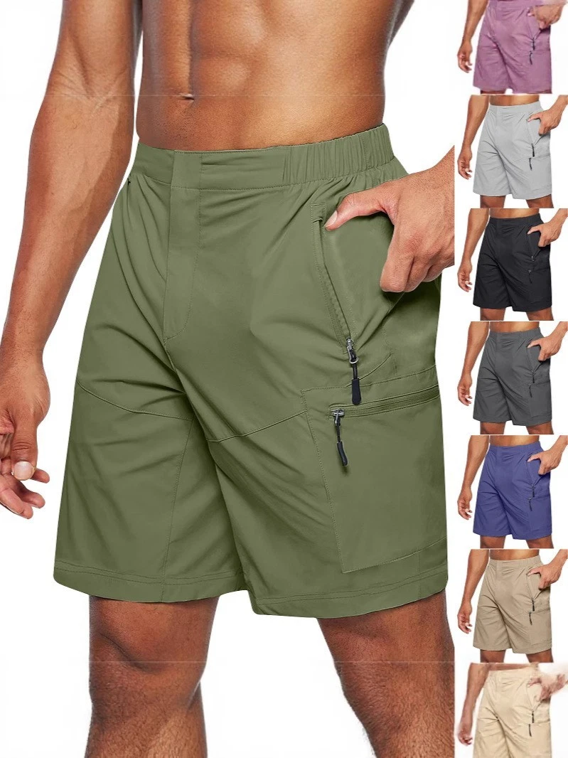 Summer Men's Shorts Plus Size New Zipper Shorts with Multiple Pockets Mens Short