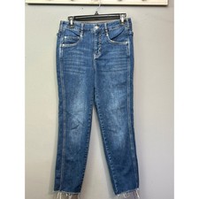 Pilcro and the Letterpress Anthropologie Blue Straight Leg Jeans Size 26 Buckle