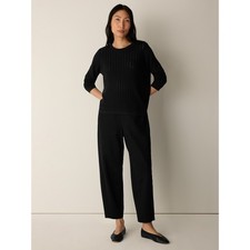 Eileen Fisher Women's Washable Flex Ponte Lantern Pant, Black
