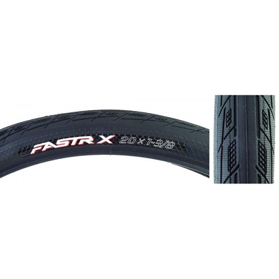 Tioga FASTRX Tire 20 x 13/8 Clincher Wire Black 60tpi Reflective BMX