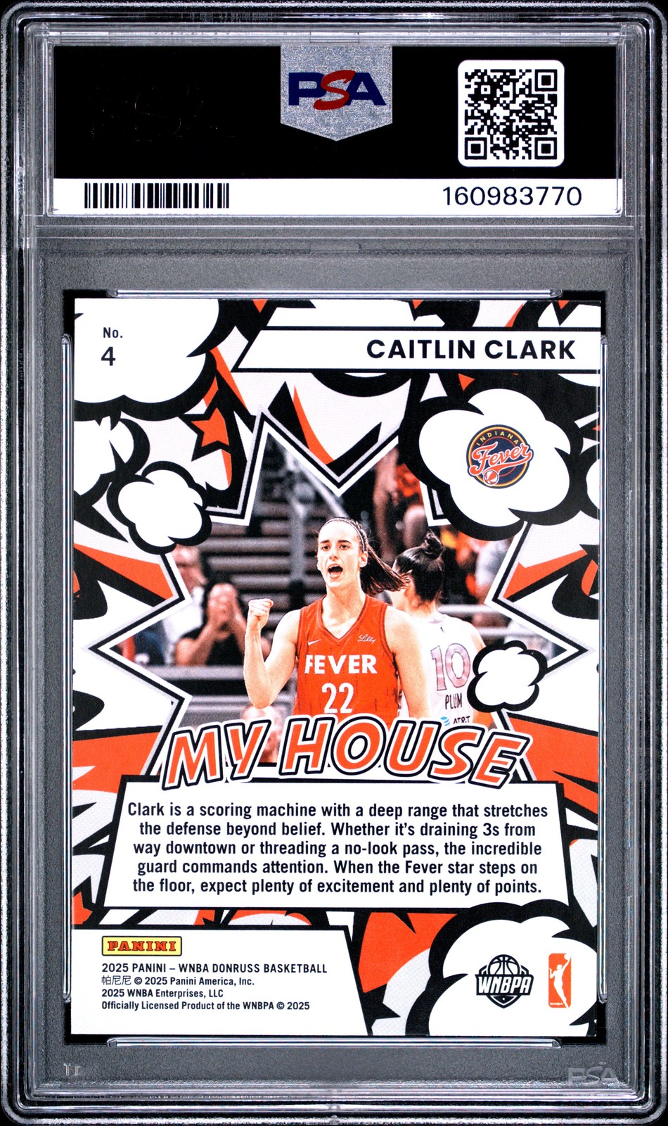2025 PANINI DONRUSS WNBA MY HOUSE #4 CAITLIN CLARK PSA 9 view 2