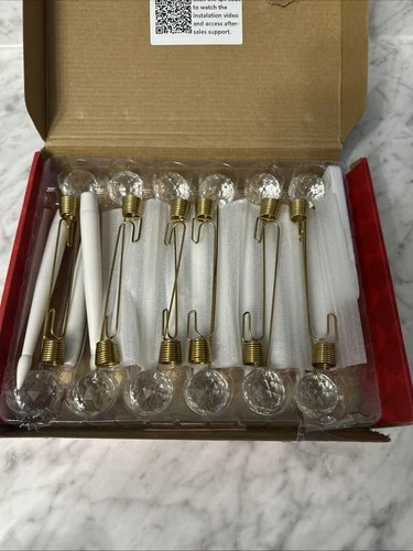 12 Pcs Christmas Tree Candles with Crystal Hooks, Flameless Flickering Candle wi - product listing photo