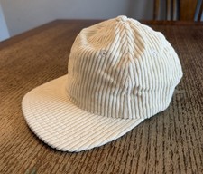 Big Bud Press White Corduroy Baseball Hat Made in USA Unisex Adjustable