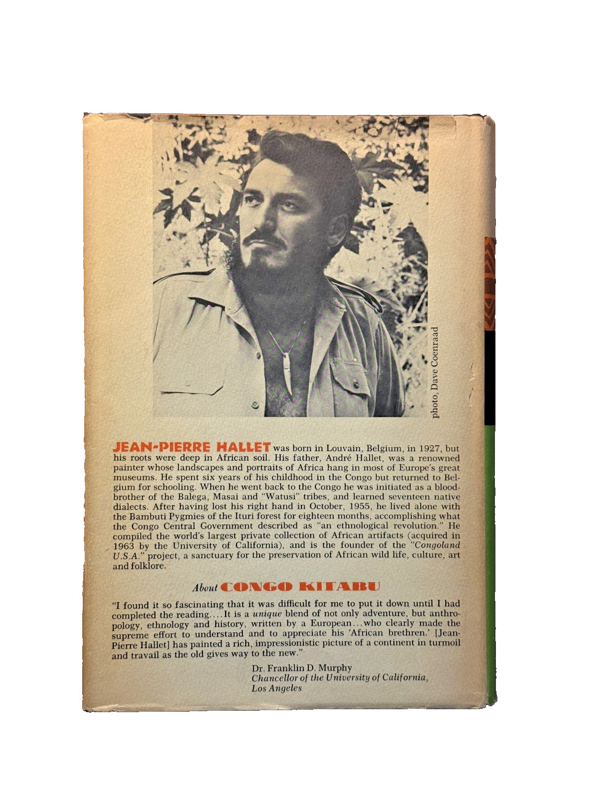 CONGO KITABU twelve years in Central Africa - SIGNED by Jean-Pierre Hallet 1966