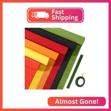 Gersoniel 57 Pcs Crepe Paper Flower DIY Kits 6 Rolls 35g Papel Crepe Sheets 50 P