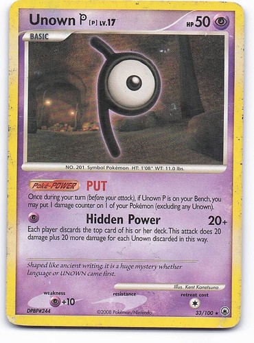 Unown [P] 33/100 Rare Majestic Dawn HP