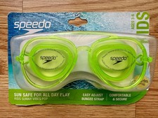 New Speedo Sunglass Style Swim Goggles Kids Age 3-6 Anti Fog-Leak/Cord Strap/UV