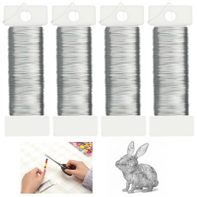 Schmuck Häkeldraht 0 3 mm 4 Rollen 50 m Silber Basteldraht Floristik DIY
