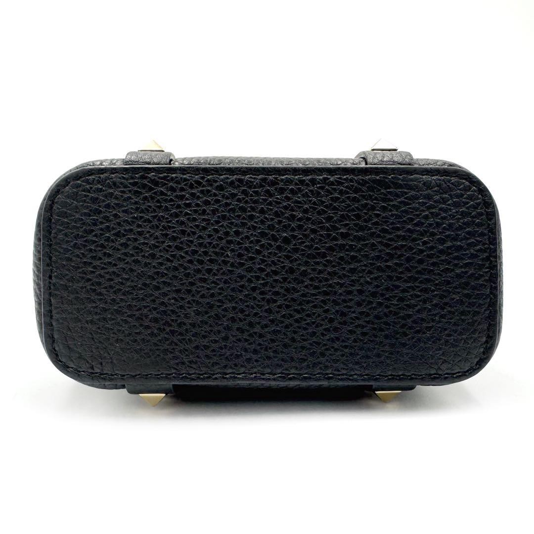 VALENTINO Women Rockstud Chain Shoulder bag 2Way Leather Black Gold from japan thumbnail 15