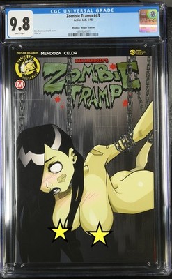CGC 9.8 Zombie Tramp #43 Mendoza ''Risque'' Cosplay Topless Variant Action Lab