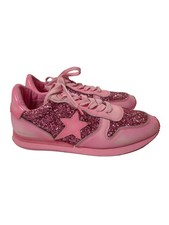 Vintage Havana Womens 8.5 Pink Shoes Splendid Glitter Lace Up Sneakers Star