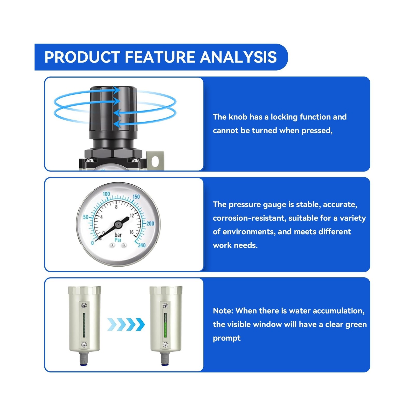 3/4" NPT Industrial Grade 4 Stage Air-Dryer-for-Compressor, Air-Compressor-Wa...