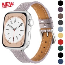 Slim Leather Watch Band Strap For Apple Watch iWatch 11 10 9 8 7 6 5 4 SE 3 2 1