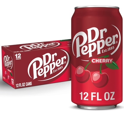 Dr Pepper Cherry Soda Pop 12 Pack   12 fl oz Cans, Bold Flavor, Refreshment