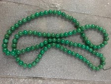 80 Inches Rare Tibetan Green Jade 20mm Round 108 Beads Long Necklace !!!!
