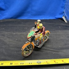 Vintage Tin litho Paya Spain 1-978 Wind Up Motorcycle W/sidecar, A4C