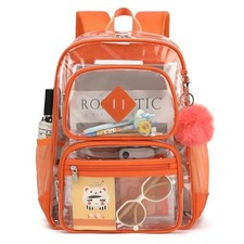 Heavy Duty Clear Backpack for Girls Boys Transparent School Bookbag Kids Dura...