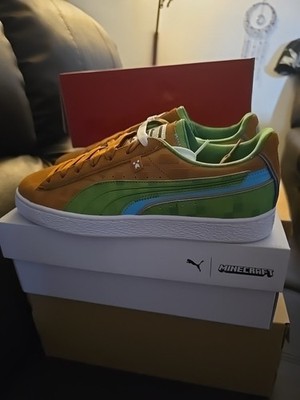 Puma Suede Minecraft Sneakers Friar Brown/Fern Green Men's Size 10.5 (BR4)