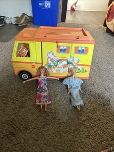Barbie VTG Country Camper Caravane Rose Mattel 1974 - Complet, Boîte, Rare