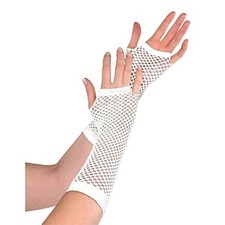 amscan 397288 Fishnet Long Gloves Party Accessory White