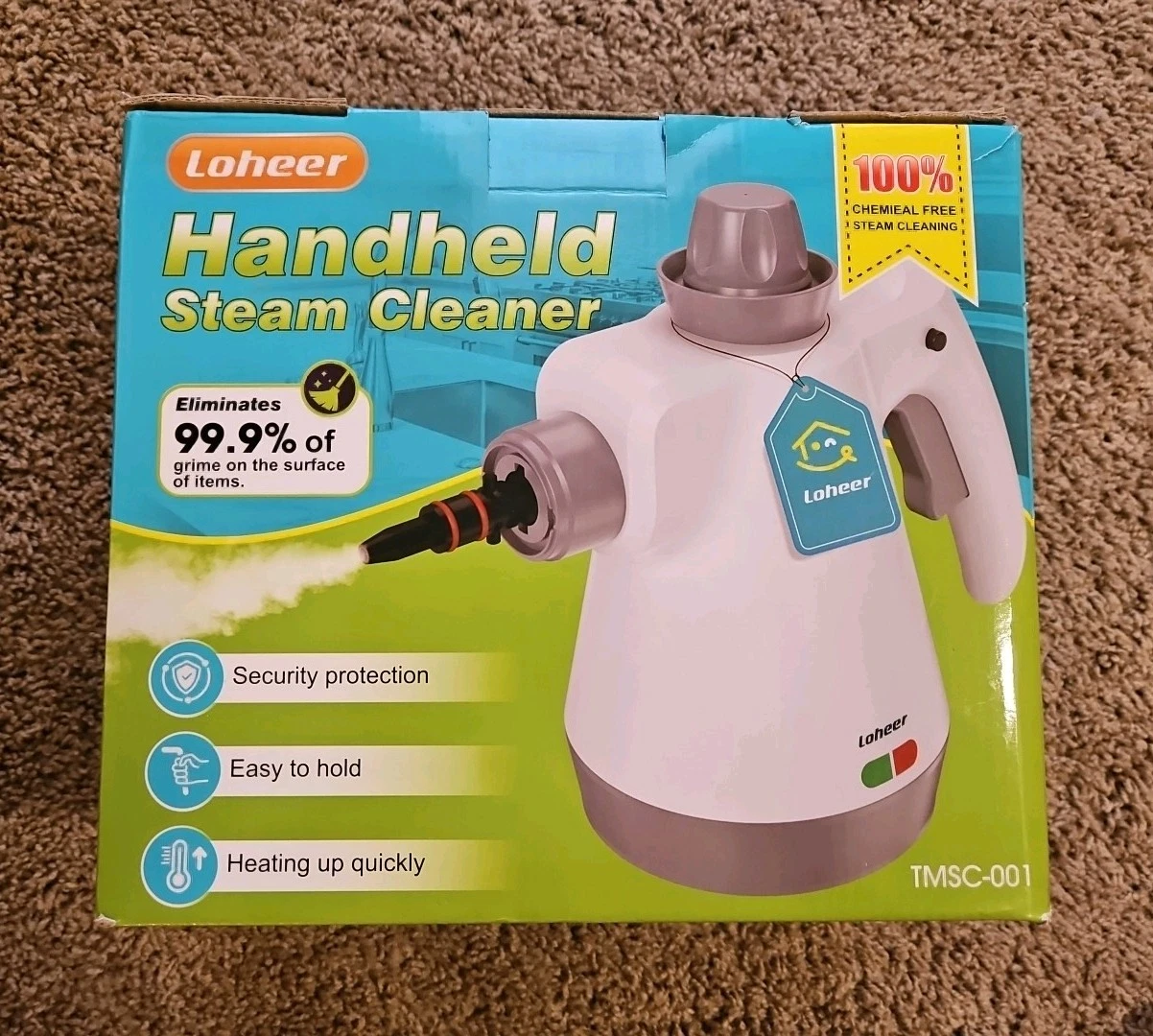 Loheer Pressurized Handheld Steam Cleaner for Home Multi-Surface Steamer