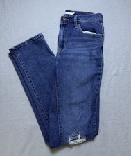 Levi  s 724 High Rise Straight Jeans Women  s Size 28 Blue Distressed Denim