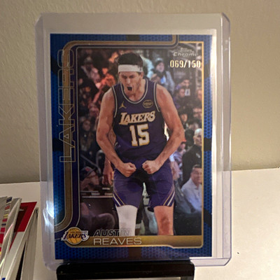 Topps 2025-26 Chrome Update Blue Austin Reaves #54 /150 Los Angeles Lakers