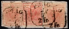 Austria 1850: 3x 3 Kr HP Ia (ANK 3) under. Colours, stamped (ANK 160 €)